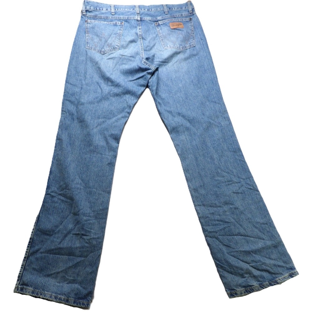Wrangler Retro Men W38 L36 Slim Bootcut Light Wash Jeans Western Cowboy Stretch